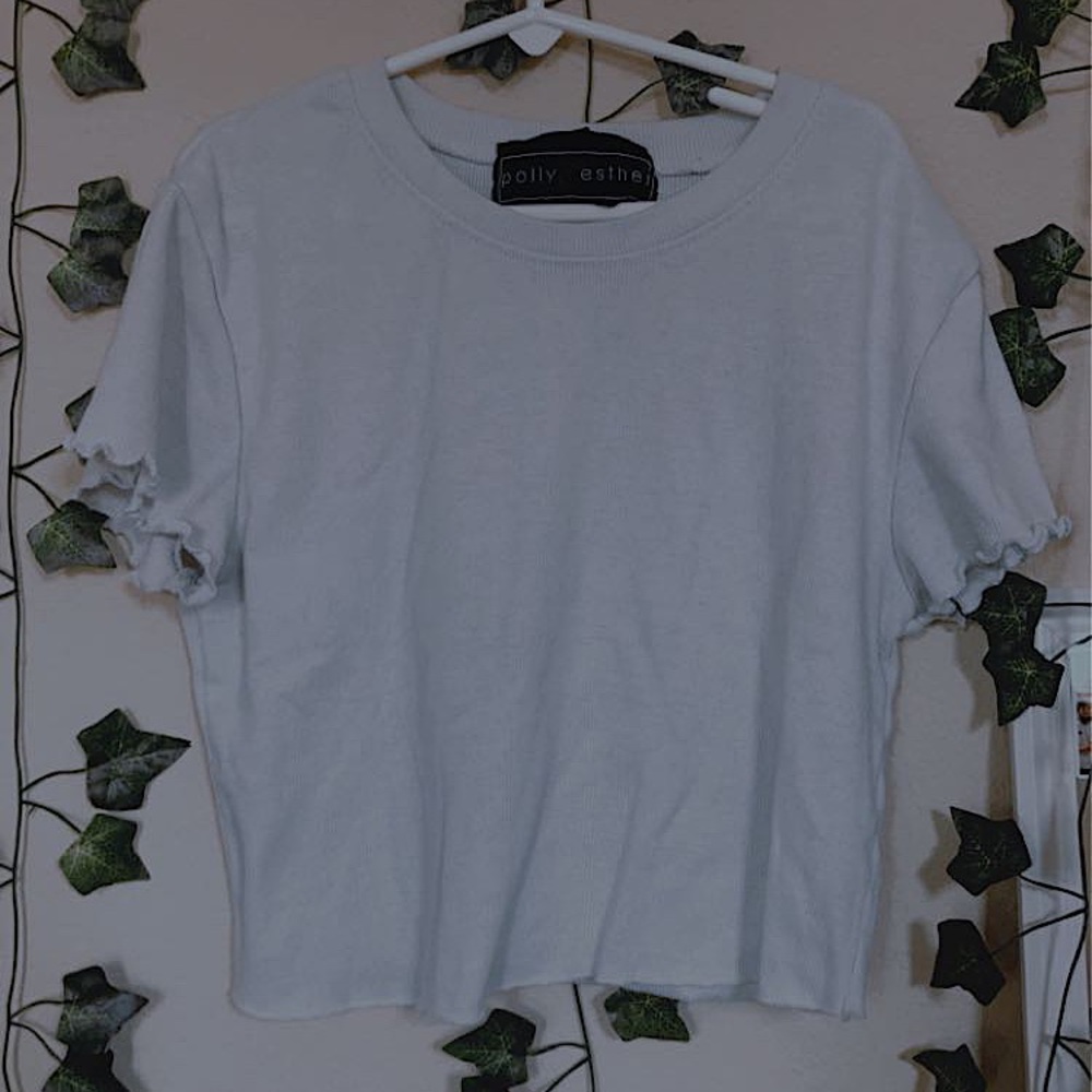 white ruffle Polly & Esther shirt